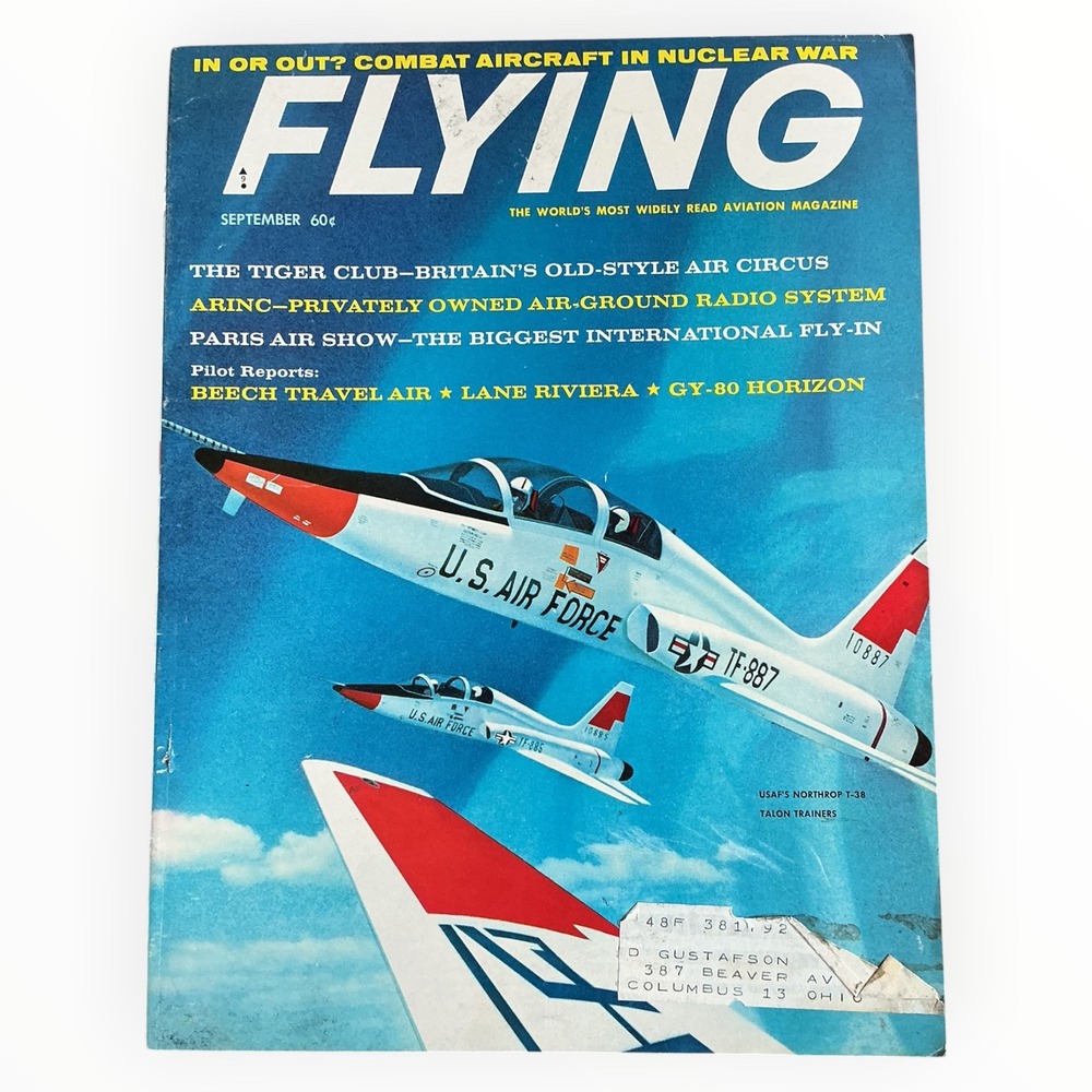 Flying Magazine September 1963 Vol 73 No 3 T-38 Talon Paris Air Show Vintage